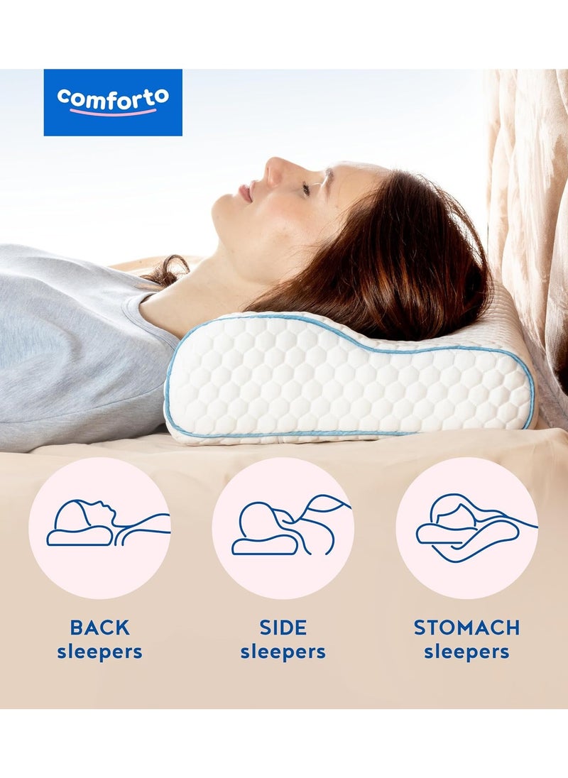 Comforto Child and Travel Memory Foam Pillow 50x30x11-8 cm