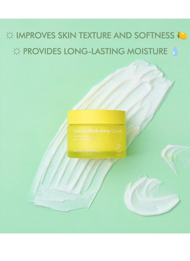 Madeca DERMA Squeeze Hydrating Facial Cream – Hydration & Brightening with Prickly Pear Cactus, Carica Papaya, and Centella Asiatica, Korean Skincare for Moisturizing & Skin Repair (1.69 fl oz)