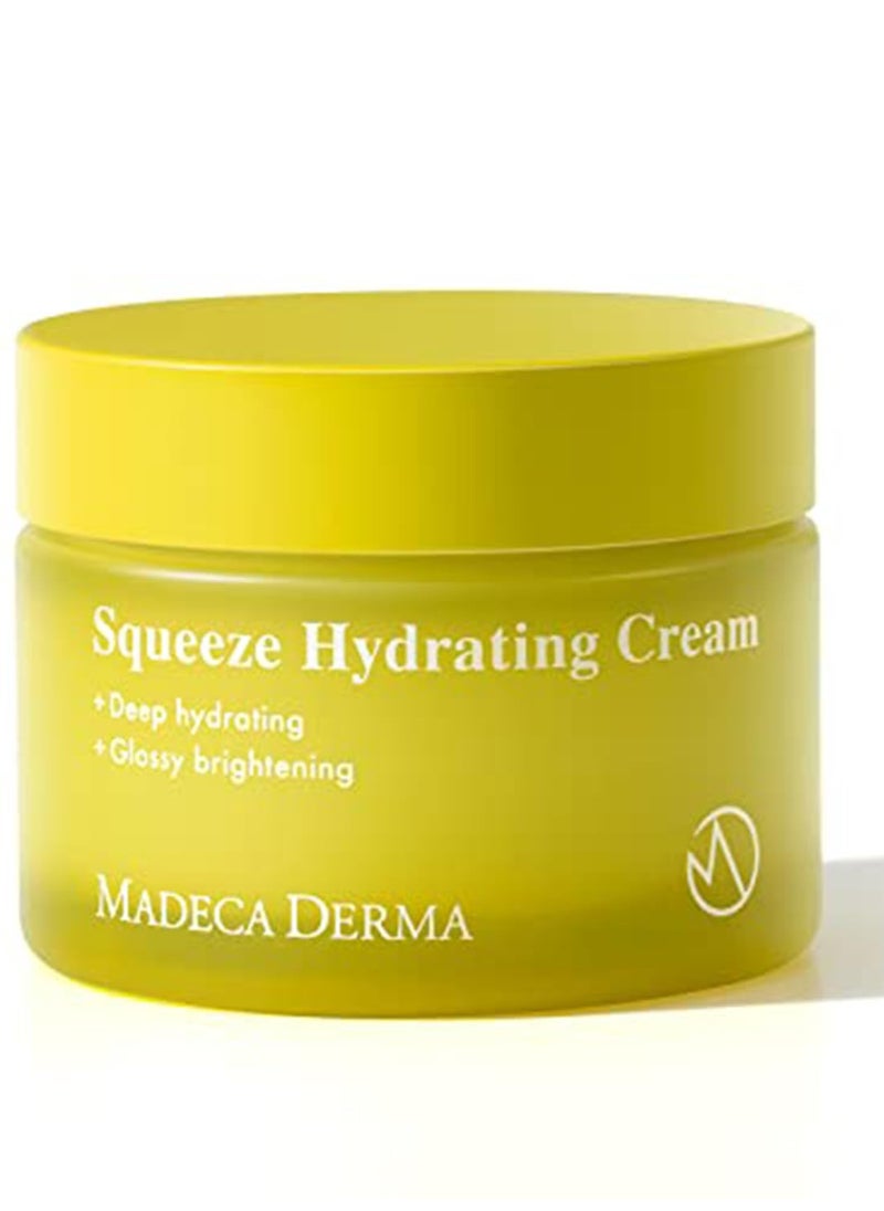 Madeca DERMA Squeeze Hydrating Facial Cream – Hydration & Brightening with Prickly Pear Cactus, Carica Papaya, and Centella Asiatica, Korean Skincare for Moisturizing & Skin Repair (1.69 fl oz)