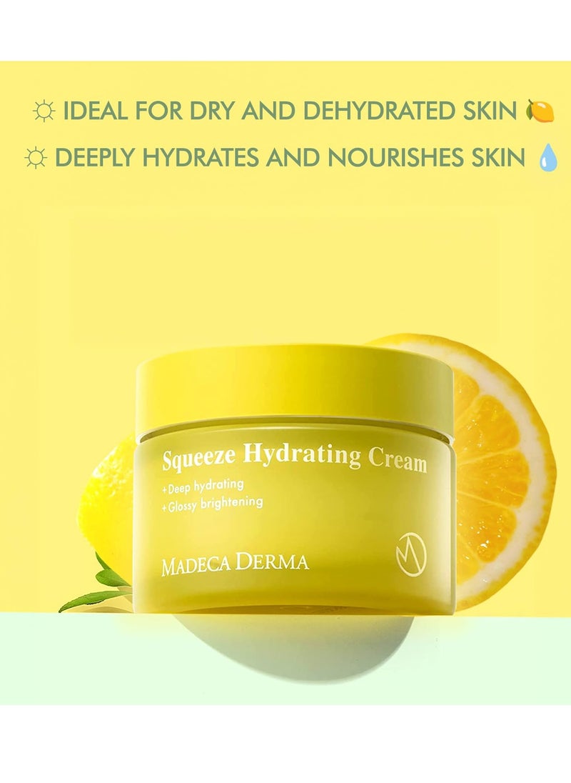 Madeca DERMA Squeeze Hydrating Facial Cream – Hydration & Brightening with Prickly Pear Cactus, Carica Papaya, and Centella Asiatica, Korean Skincare for Moisturizing & Skin Repair (1.69 fl oz)