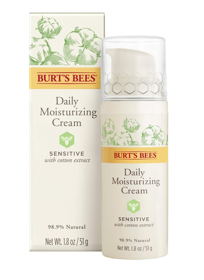 Burt's Bees Daily Face Moisturizer Cream for Sensitive Skin, 1.8 Ounces