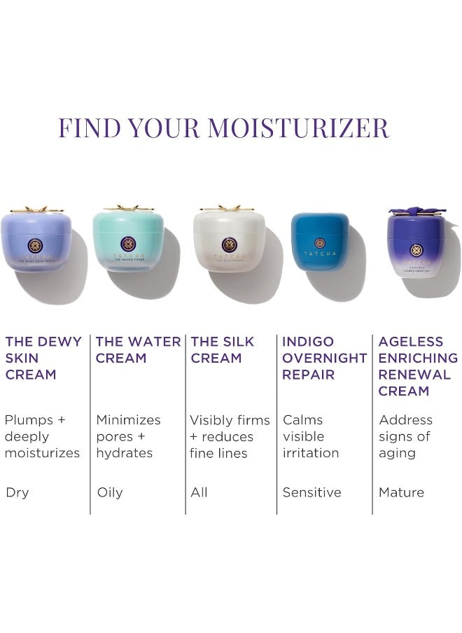 TATCHA The Dewy Skin Cream | Rich Face Cream to Hydrate, Plump and Protect Dry and Combo Skin | 10 ml / 0.34 oz