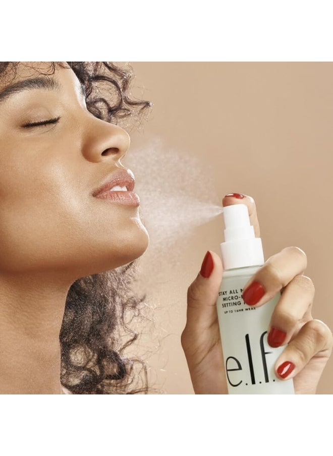 e.l.f. Stay All Night Micro-Fine Setting Mist, Hydrating & Refreshing Makeup Setting Spray For 16HR Wear-time, Vegan & Cruelty-Free, 2.7 Fl Oz