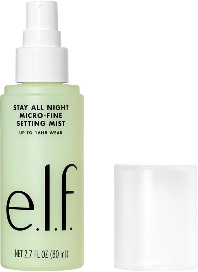 e.l.f. Stay All Night Micro-Fine Setting Mist, Hydrating & Refreshing Makeup Setting Spray For 16HR Wear-time, Vegan & Cruelty-Free, 2.7 Fl Oz
