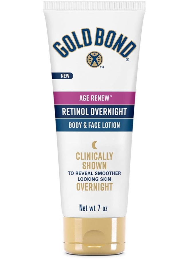 Age Renew Retinol Overnight Body & Face Lotion, With Retinol & Peptide Complex, 7 Oz.