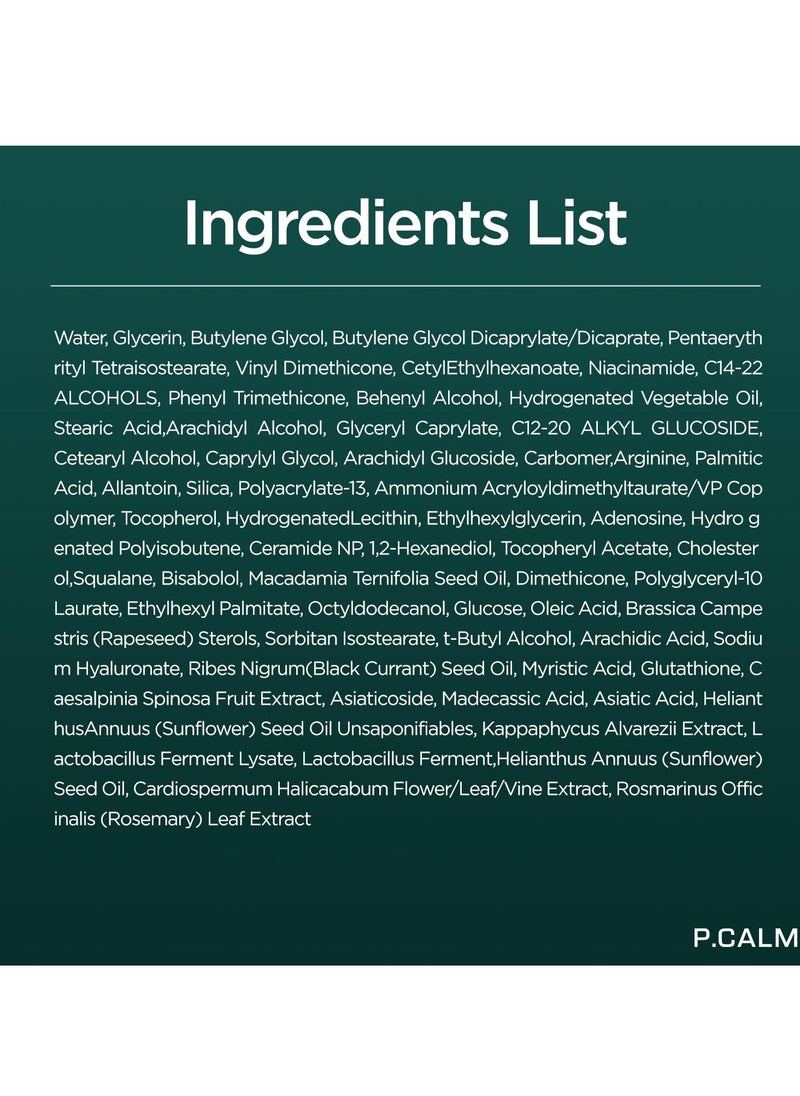 P.CALM Cato Facial Cream 80ml | Vegan Korean Facial Moisturizer for Sensitive Skin | Lightweight Non-Greasy Non-Sticky Barrier-Strengthening