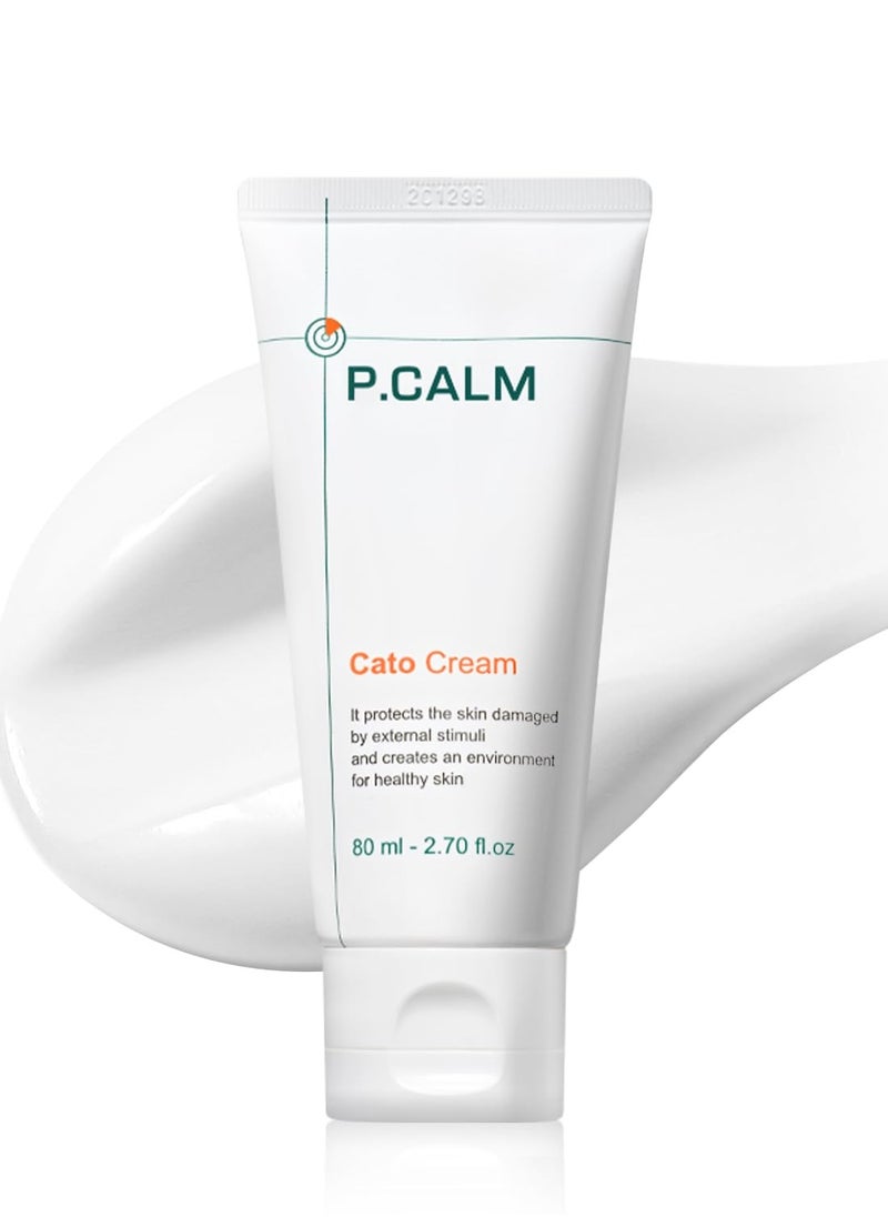 P.CALM Cato Facial Cream 80ml | Vegan Korean Facial Moisturizer for Sensitive Skin | Lightweight Non-Greasy Non-Sticky Barrier-Strengthening