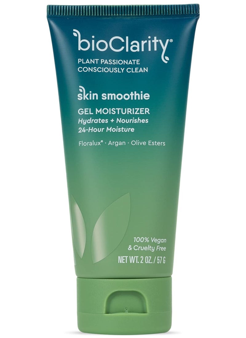 BioClarity Skin Smoothie Gel Moisturizer, 24-Hour Hydration, For Normal & Oily Skin, 100% Vegan Formula, Clean Ingredients with Olive, Argan & Ceramide, 1 fl oz