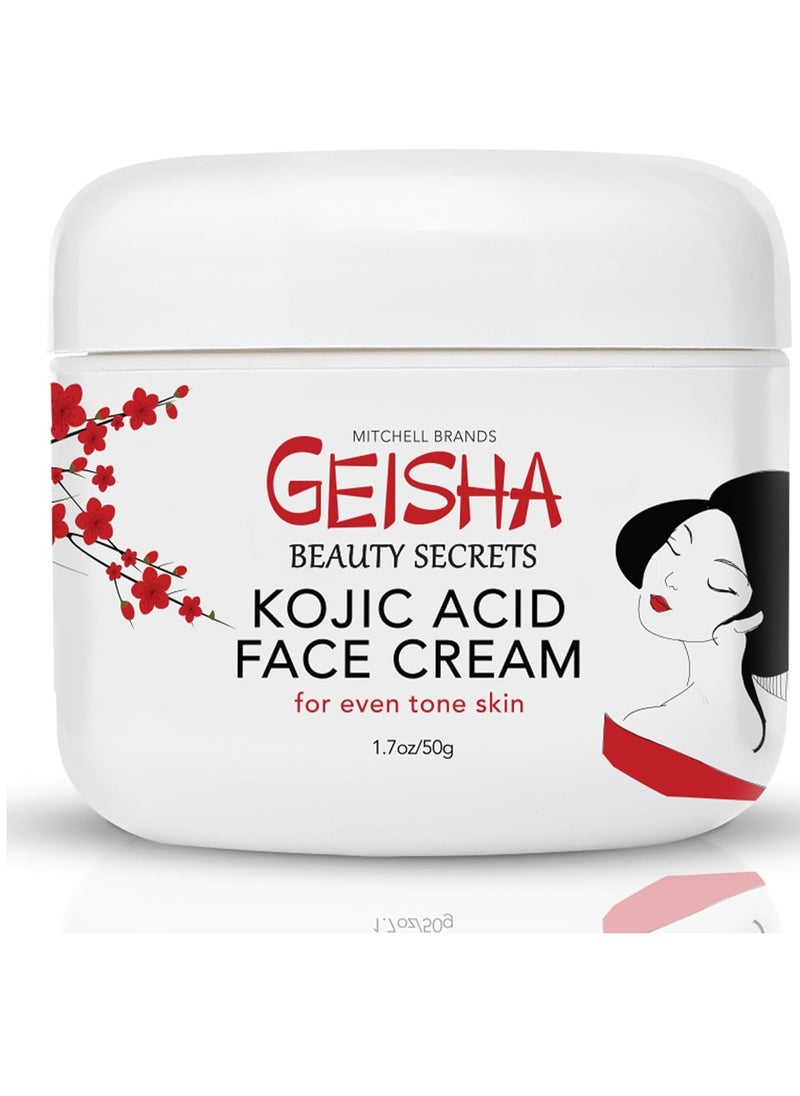 OMIC Geisha Kojic Acid Cream - 1.7 fl oz / 50 ml - Skin Brightening Cream for Face, Body, Hands - with Glycolic Acid