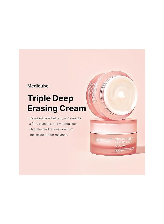 medicube Triple Collagen Cream - Hydrating & Firming Moisturizer with Hyaluronic Acid, Premium Elastin, Shea Butter - Wrinkle Care & Boosts Elasticity - Korean Skincare, 1.69 oz