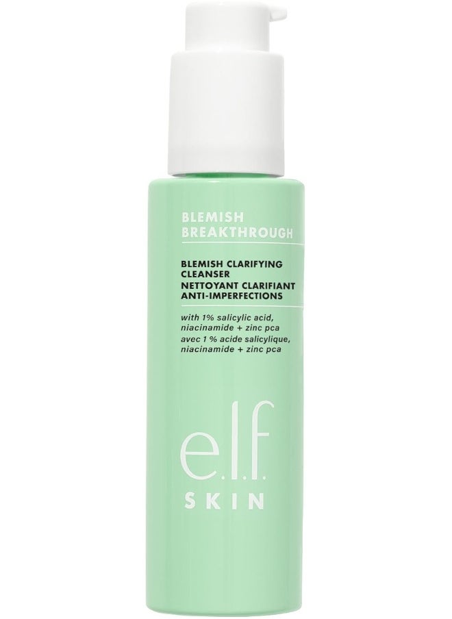Skin Blemish Breakthrough Clarifying Cleanser, Gel Cleanser For Removing Makeup, Controlling Oil & Clarifying Pores, 1% Salicylic Acid