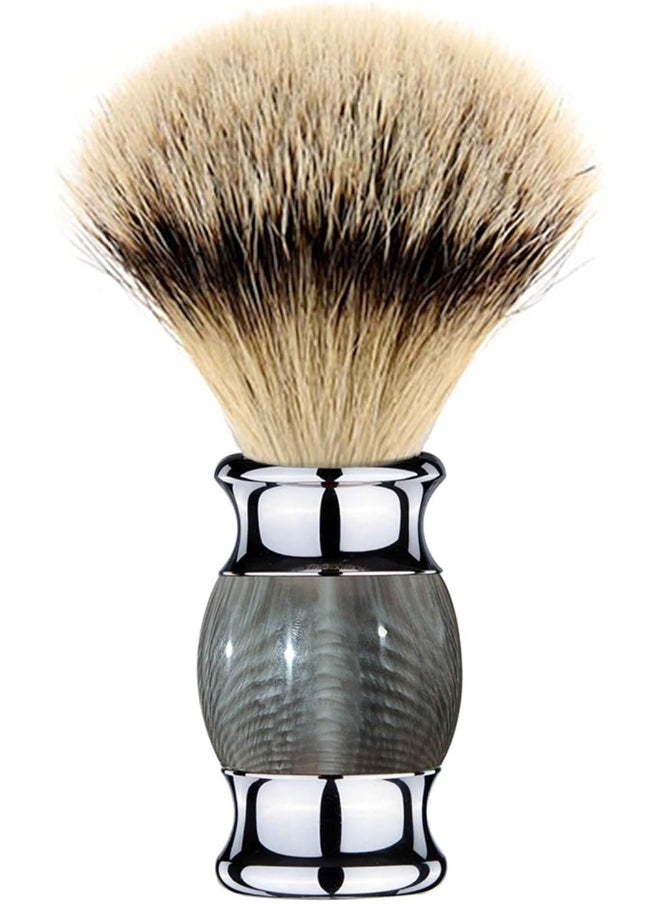Finest Badger Shaving Brush With Resin Handle- Engineered For The Best Shave Of Your Life (Gray)