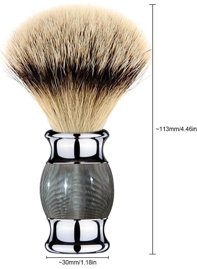 Finest Badger Shaving Brush With Resin Handle- Engineered For The Best Shave Of Your Life (Gray)