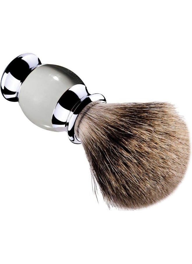 Finest Badger Shaving Brush With Resin Handle- Engineered For The Best Shave Of Your Life (Gray)