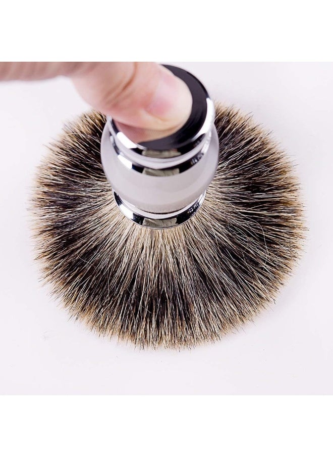 Finest Badger Shaving Brush With Resin Handle- Engineered For The Best Shave Of Your Life (Gray)