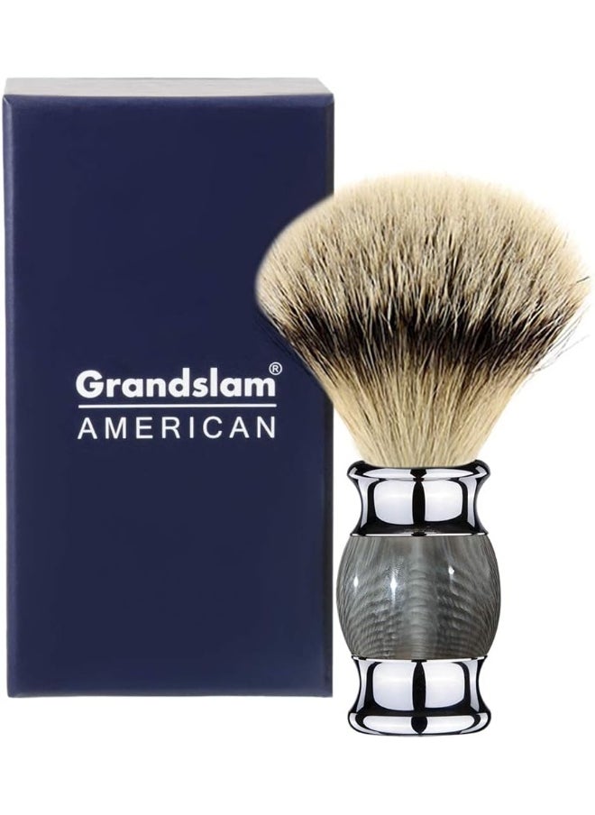 Finest Badger Shaving Brush With Resin Handle- Engineered For The Best Shave Of Your Life (Gray)