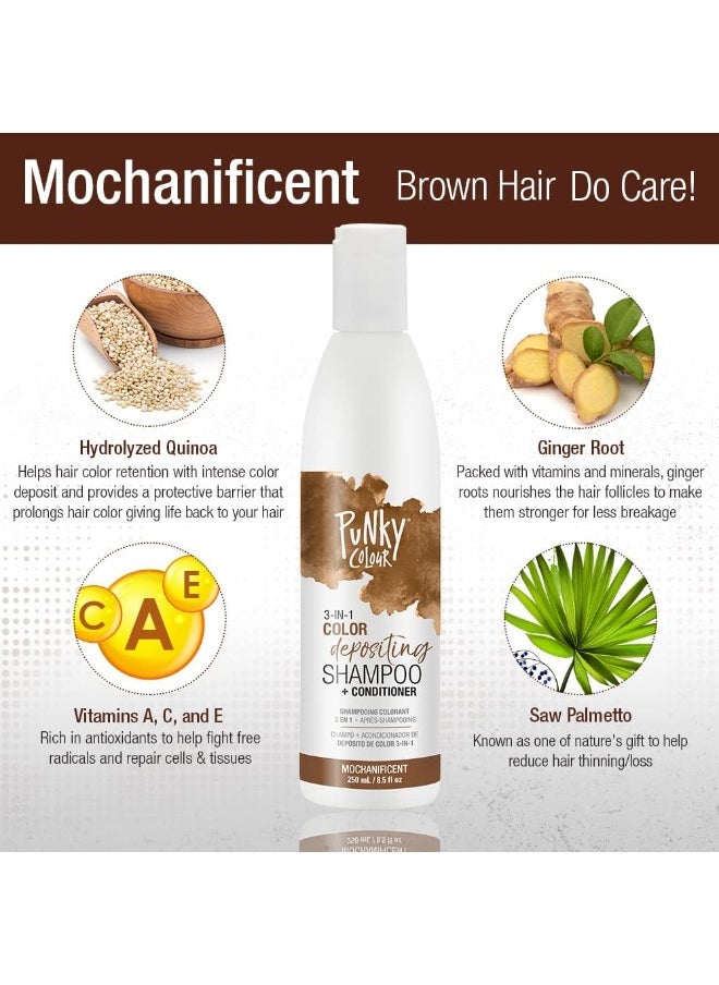 Colour 3-In-1 Color Depositing Hair Cleanser & Conditioner, 8.5 Fl Oz. (Mochanificent)