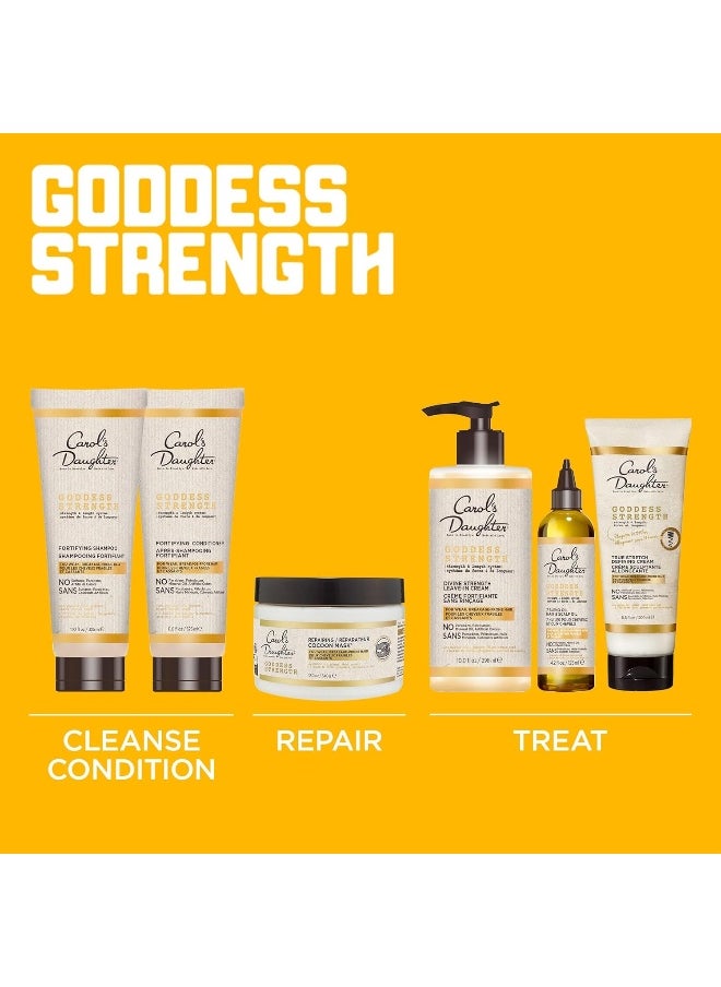 Goddess Strength Repairing Cocoon Hydrating Hair Mask For Wavy, Coily And Curly Hair, Hair Treatment With Castor Oil For Weak Hair, 12 Oz