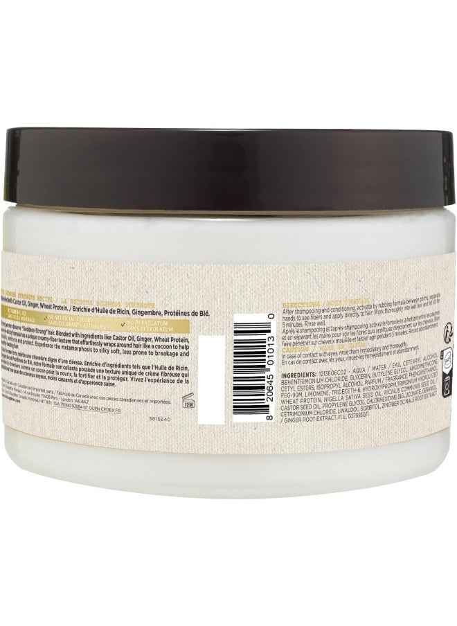 Goddess Strength Repairing Cocoon Hydrating Hair Mask For Wavy, Coily And Curly Hair, Hair Treatment With Castor Oil For Weak Hair, 12 Oz