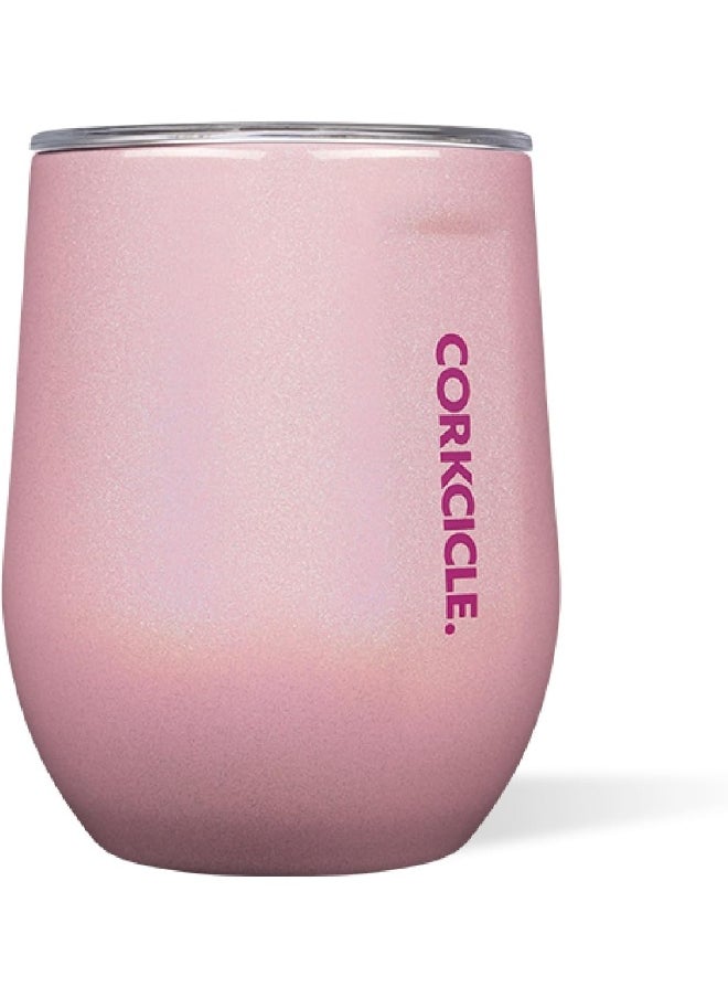 Corkcicle Stemless Insulated Wine Glass, Candy Floss 350ml Stainless Steel Keeps Drinks Cold for 6 Hours, Hot for 3 Hours, Non-Slip, Easy Grip