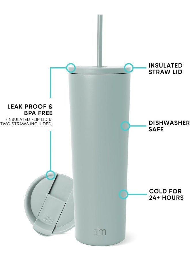 Simple Modern Insulated Tumbler with Lid and Straw