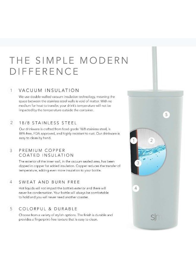 Simple Modern Insulated Tumbler with Lid and Straw