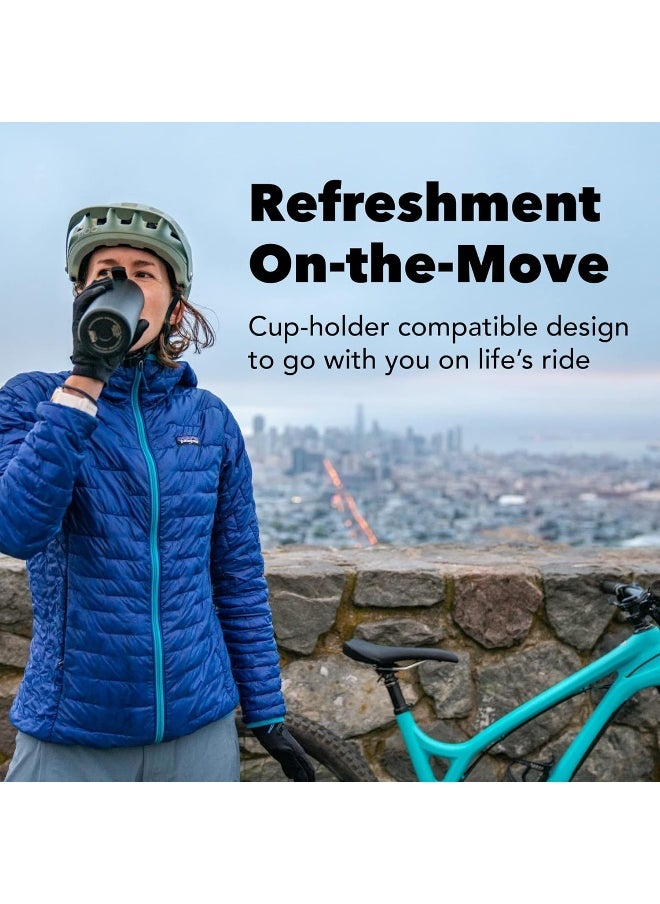 MiiR, Flip Traveler, Double-Wall Vacuum Insulated with Leakproof Lid, BPA-Free Stainless Steel Construction, Black, 12 Fluid Ounces