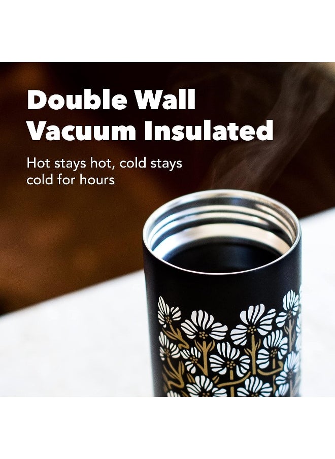 MiiR, Flip Traveler, Double-Wall Vacuum Insulated with Leakproof Lid, BPA-Free Stainless Steel Construction, Black, 12 Fluid Ounces