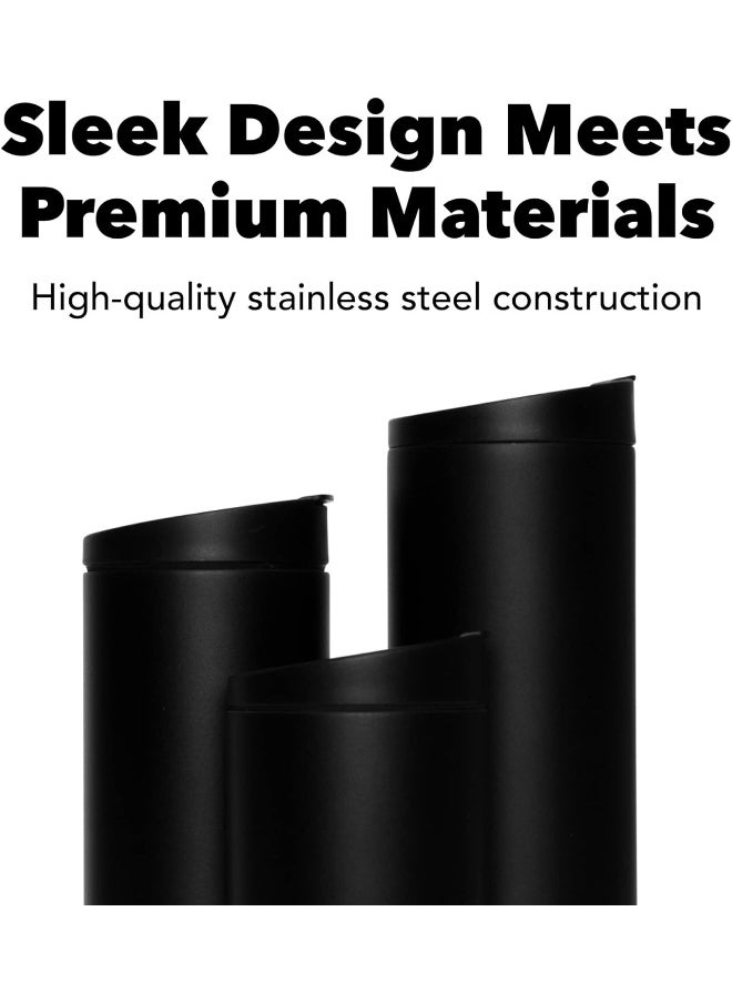 MiiR, Flip Traveler, Double-Wall Vacuum Insulated with Leakproof Lid, BPA-Free Stainless Steel Construction, Black, 12 Fluid Ounces