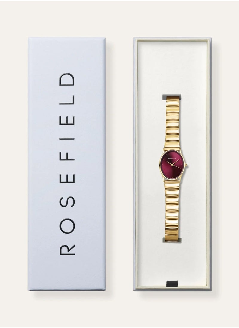 Women's Oval Burgundy Gold Stainless Steel Watch OVGSG-OV15