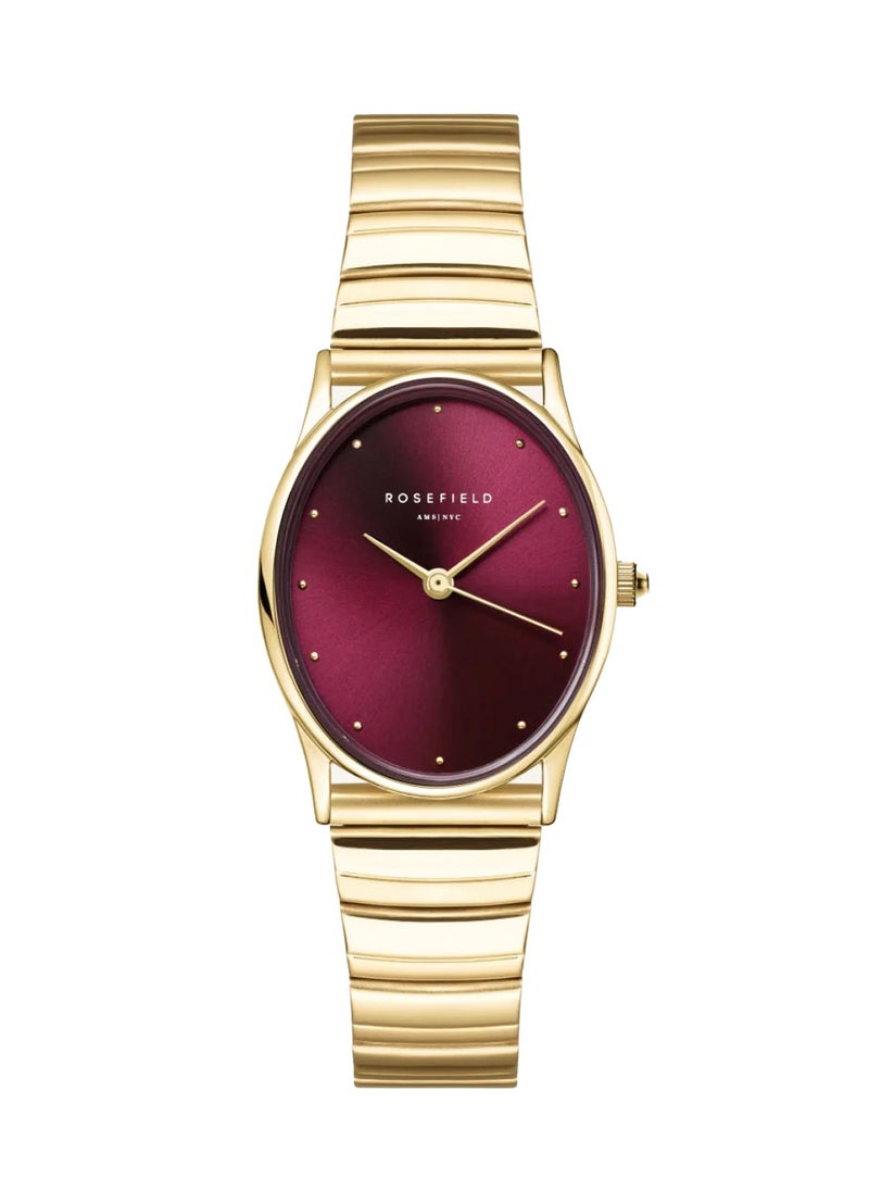 Women's Oval Burgundy Gold Stainless Steel Watch OVGSG-OV15