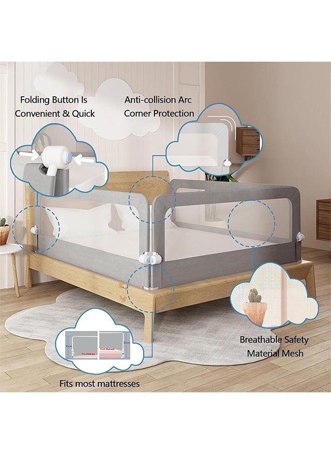 Bed Rail for Toddlers - 1.5M Toddler Bed Rails U Shape Baby Bed Rail Guard with Child Lock | Height Adjustable Kids Bed Guard Rail Safety Side Rails for Queen Size Bed