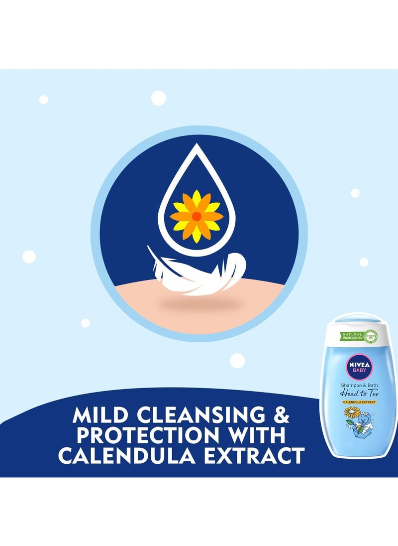 Baby Shampoo & Bath With Calendula Extract Head To Toe 200 ML