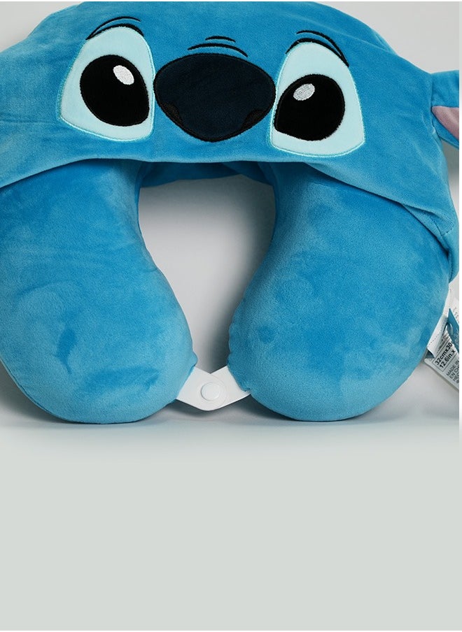 Travel in comfort with this memory foam hooded neck pillow featuring Stitch from Lilo & Stitch.