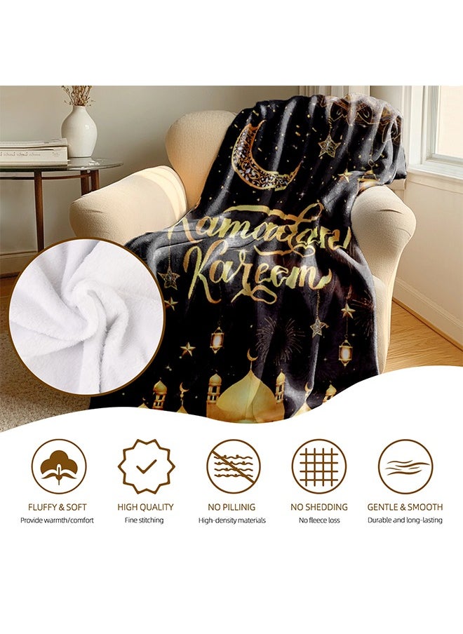 Black Gold Palace Blanket,Cozy Lightweight Thick Soft Blanket,Home Décor New Year Birthday Gifts for Women, Men and Kids Bedroom Living Room Couch Sofa Decor