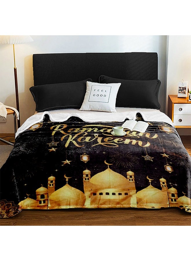 Black Gold Palace Blanket,Cozy Lightweight Thick Soft Blanket,Home Décor New Year Birthday Gifts for Women, Men and Kids Bedroom Living Room Couch Sofa Decor