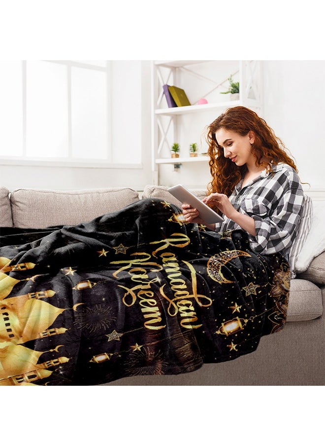 Black Gold Palace Blanket,Cozy Lightweight Thick Soft Blanket,Home Décor New Year Birthday Gifts for Women, Men and Kids Bedroom Living Room Couch Sofa Decor