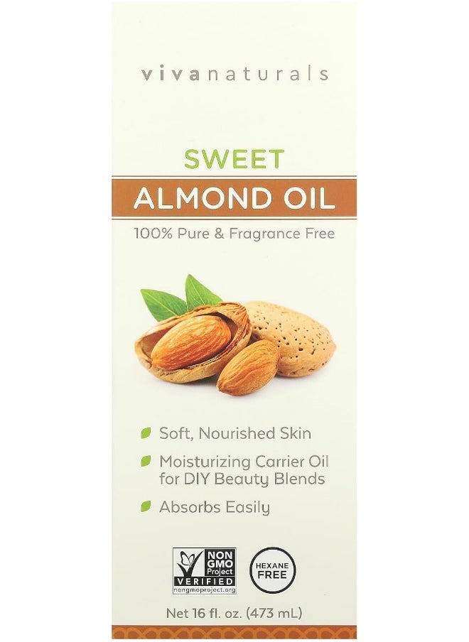Sweet Almond Oil, 100% Pure And Hexane Free, Ideal For Skin And Hair Diys