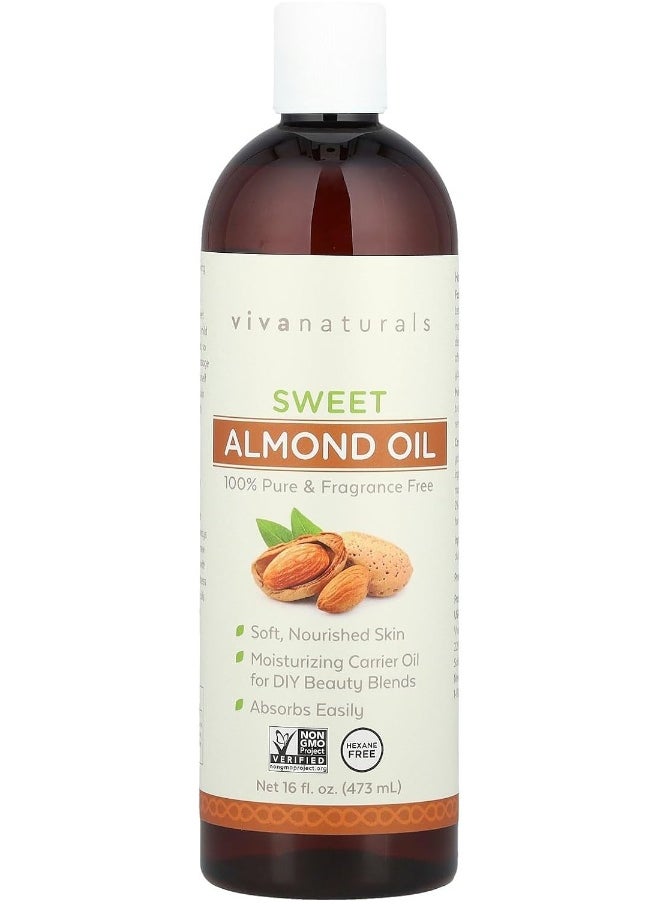 Sweet Almond Oil, 100% Pure And Hexane Free, Ideal For Skin And Hair Diys