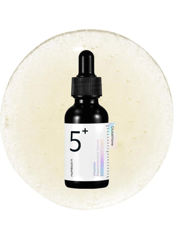 No.5+ Vitamin Concentrated Serum | Glutathione & Vitamin Serum, Dark Spot, Korean Skincare 1.01Fl.Oz/30Ml