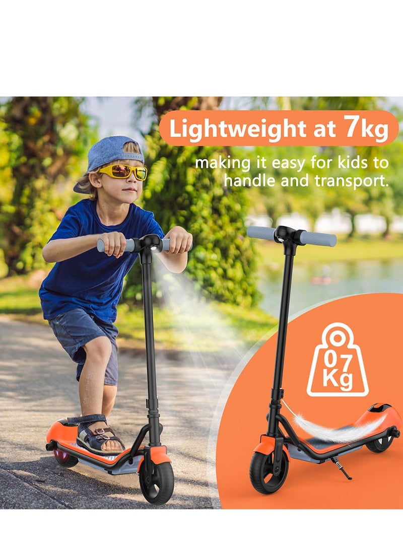 ZL-E7 kids Electric Scooter LED Headlamps Bluetooth Connectivity resistant anti slip rubber Vacum tire 7kg Aluminum Alloy Frame Material load 60kg E Scooter Foldable skateboard E-Bike Brushless orange