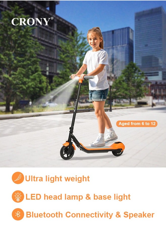 ZL-E7 kids Electric Scooter LED Headlamps Bluetooth Connectivity resistant anti slip rubber Vacum tire 7kg Aluminum Alloy Frame Material load 60kg E Scooter Foldable skateboard E-Bike Brushless orange