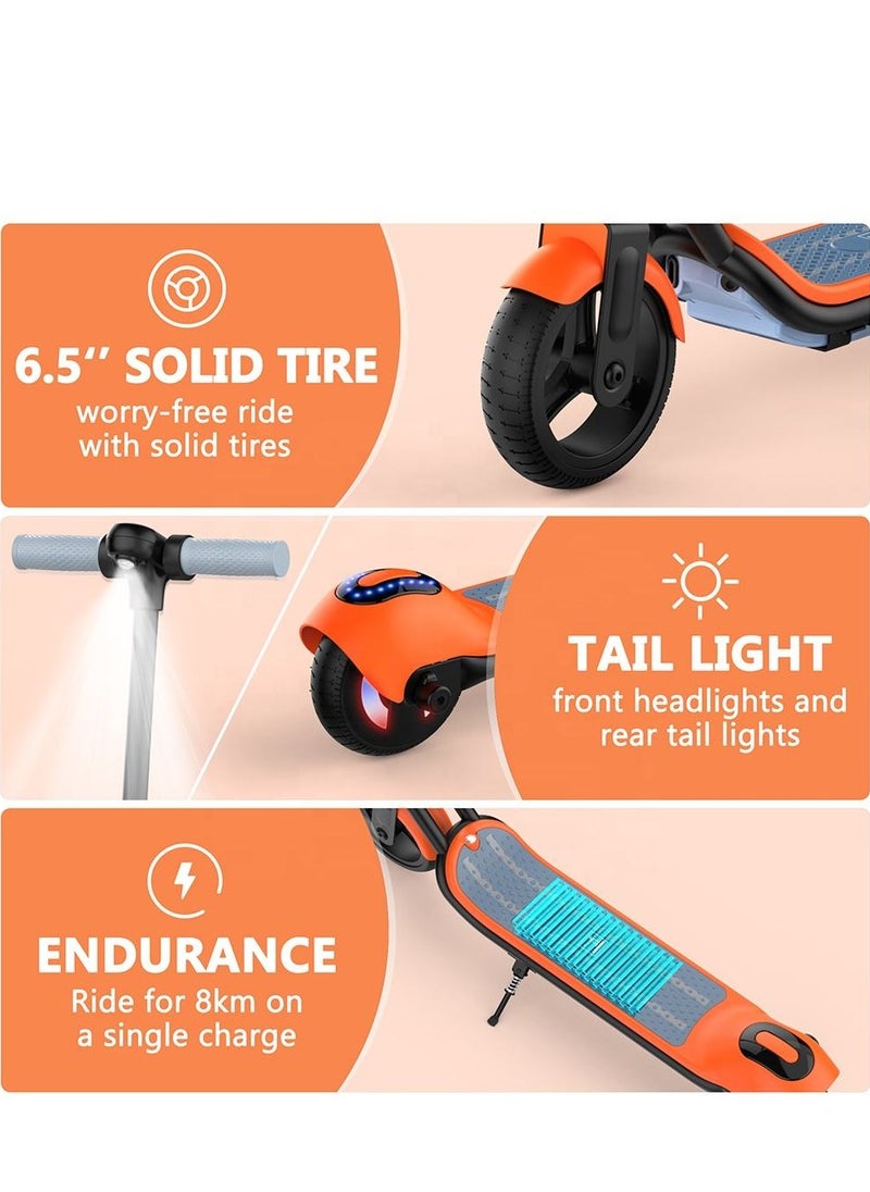 ZL-E7 kids Electric Scooter LED Headlamps Bluetooth Connectivity resistant anti slip rubber Vacum tire 7kg Aluminum Alloy Frame Material load 60kg E Scooter Foldable skateboard E-Bike Brushless orange