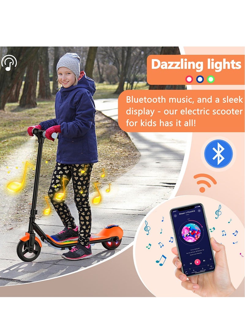 ZL-E7 kids Electric Scooter LED Headlamps Bluetooth Connectivity resistant anti slip rubber Vacum tire 7kg Aluminum Alloy Frame Material load 60kg E Scooter Foldable skateboard E-Bike Brushless orange