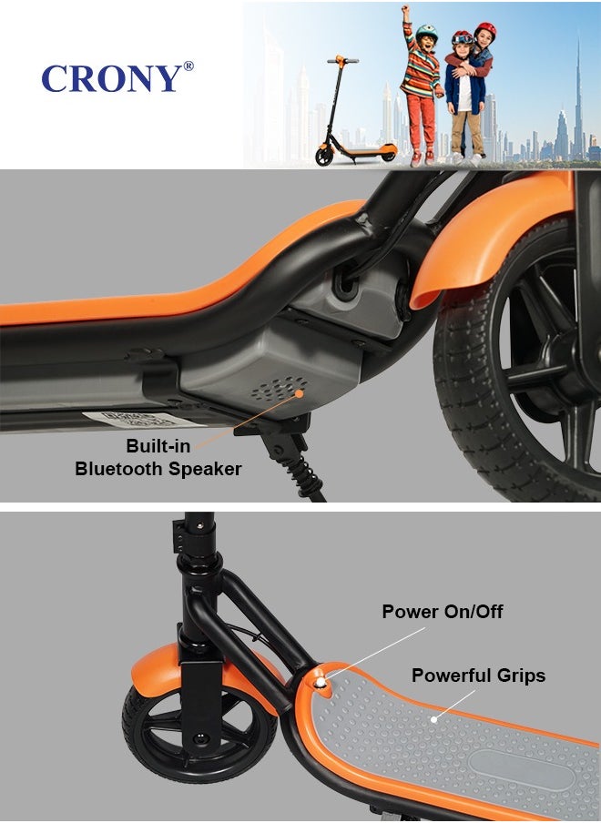 ZL-E7 kids Electric Scooter LED Headlamps Bluetooth Connectivity resistant anti slip rubber Vacum tire 7kg Aluminum Alloy Frame Material load 60kg E Scooter Foldable skateboard E-Bike Brushless orange