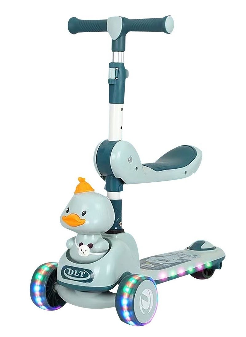 Kids Scooter - Toddler Scooter for Kids 3-6, Adjustable Height &Foldable 3 Wheel Scooter for Boys & Girls- Kids Three Wheel Scooter with Light Up LED Wheels