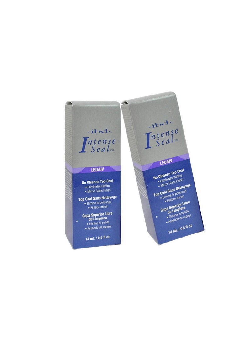 Ibd LED/UV No Cleanse Top Coat Eliminates Buffing Mirror Glass Finish.- Size 0.5 Fl.oz / 14ml