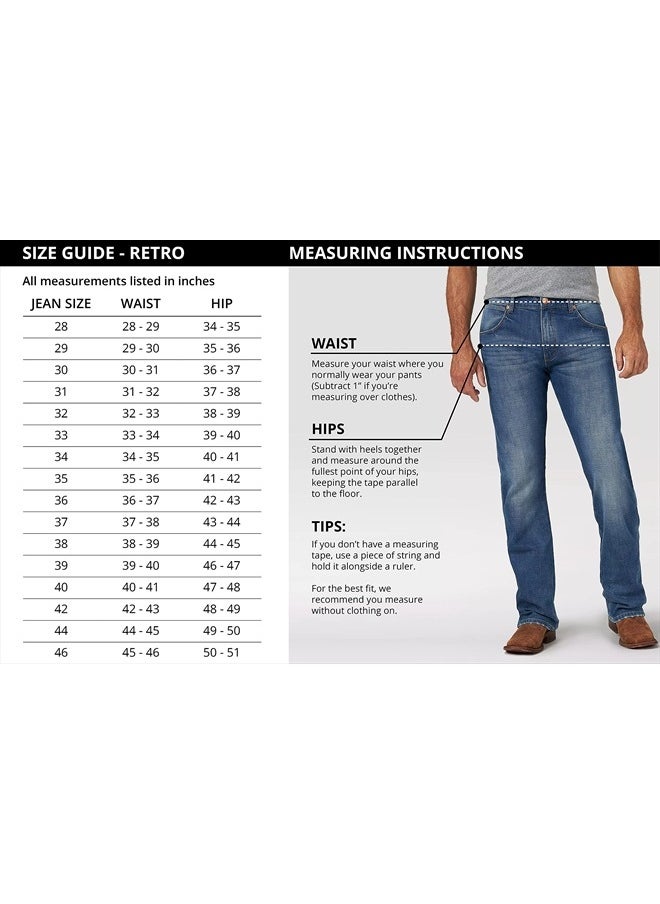 Men's Retro Slim Fit Boot Cut Jean, Dax, 34W x 34L