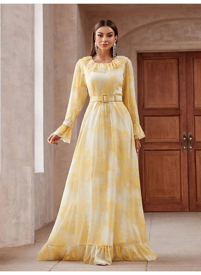 Elegant Long Evening Gown for Women - European and American Style
