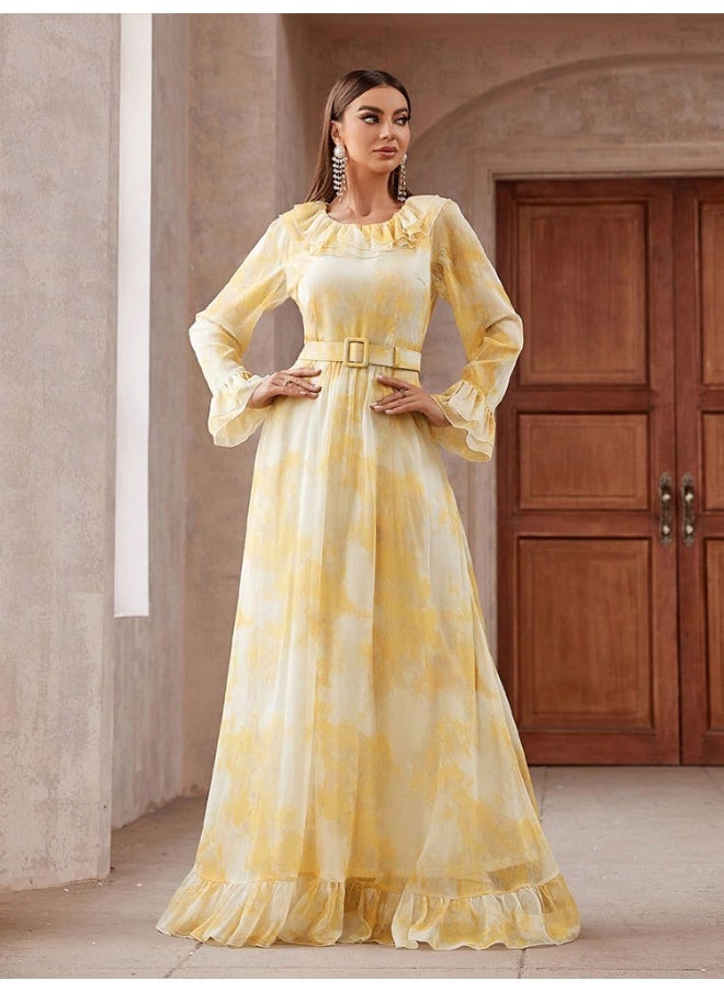 Elegant Long Evening Gown for Women - European and American Style
